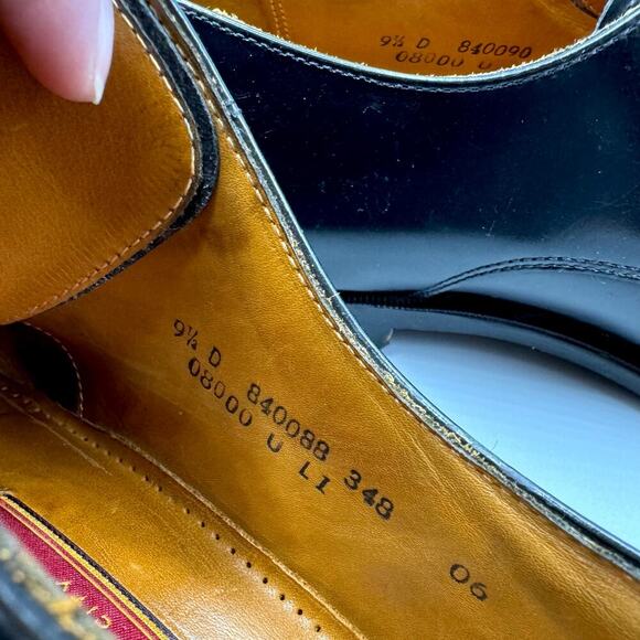 Cole Haan Mens 9.5 D Black Leather Cap Toe Lace Up Oxford Shoes Dress Classic - Picture 8 of 8